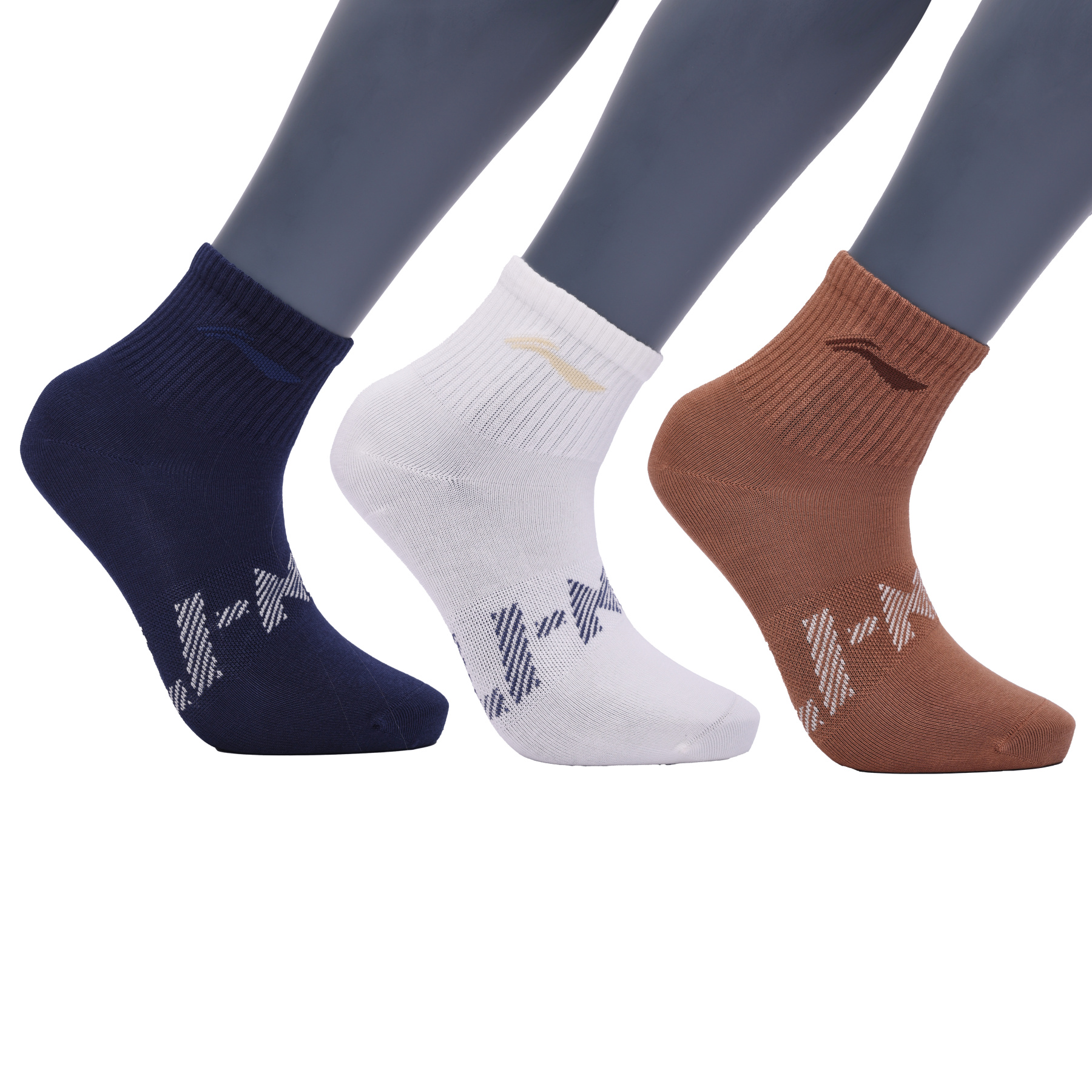 AWTW007-5 Носки Sports Style белый / синий/ коричневый